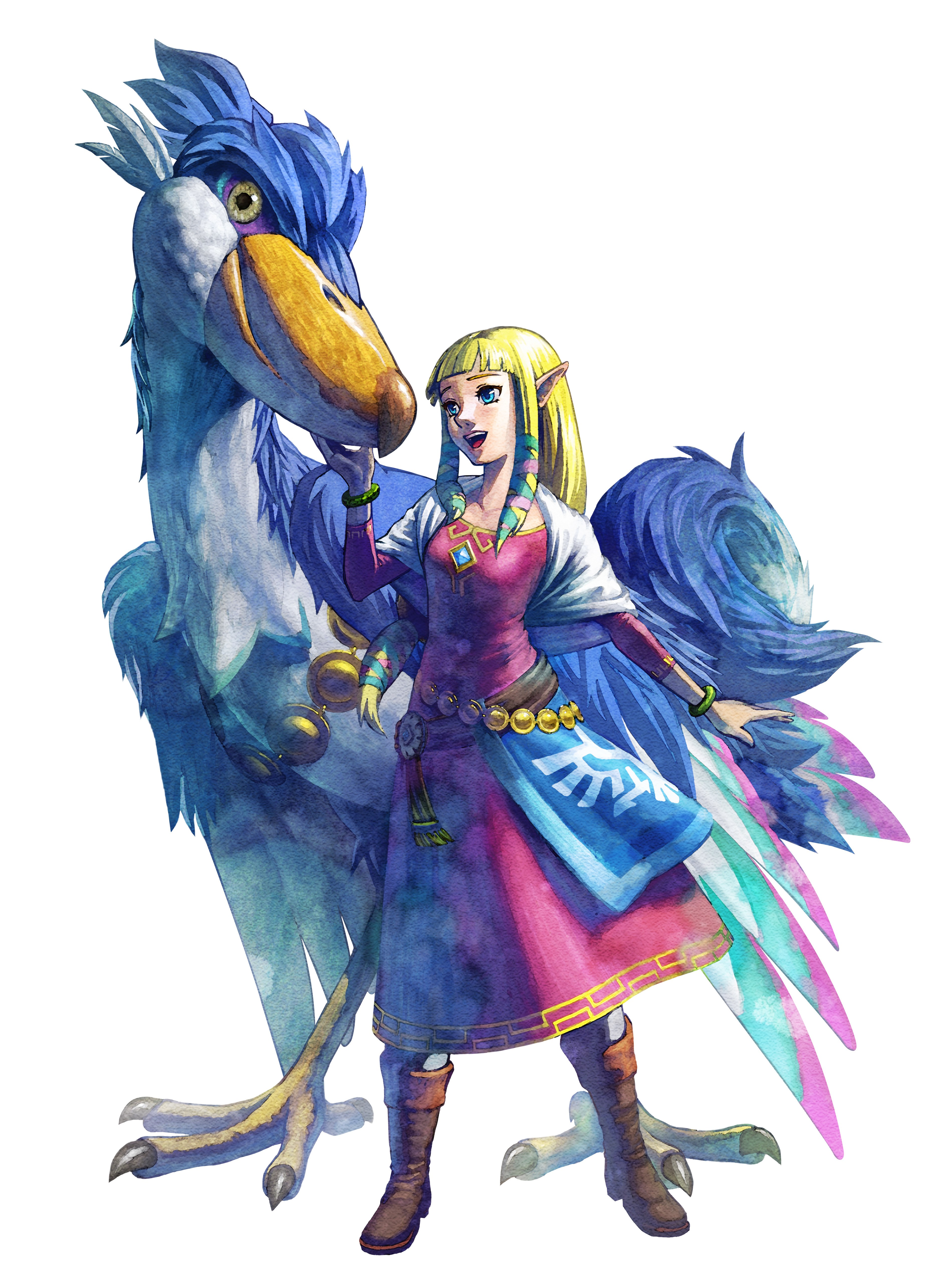 Zelda and a stork companion