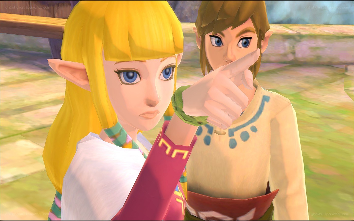 Zelda and Link in a scene