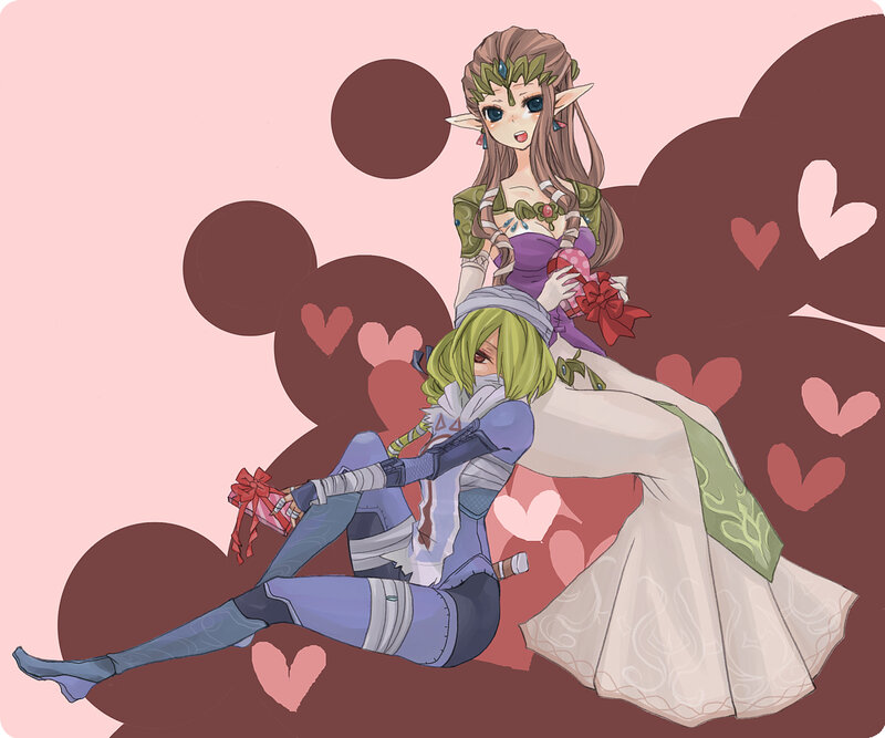 Zelda and Midna in wedding attire