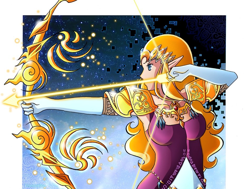 Zelda archer in starry sky