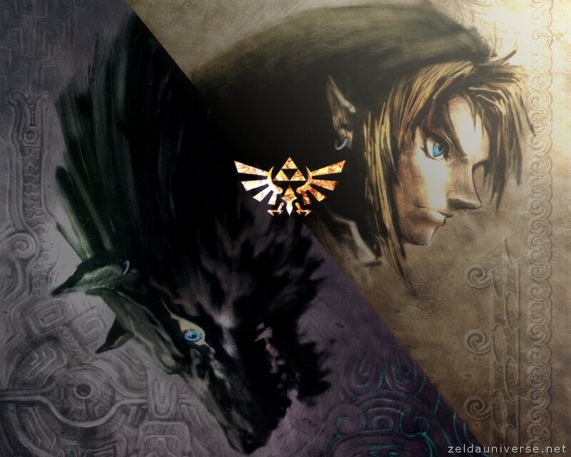 Zelda character and wolf art