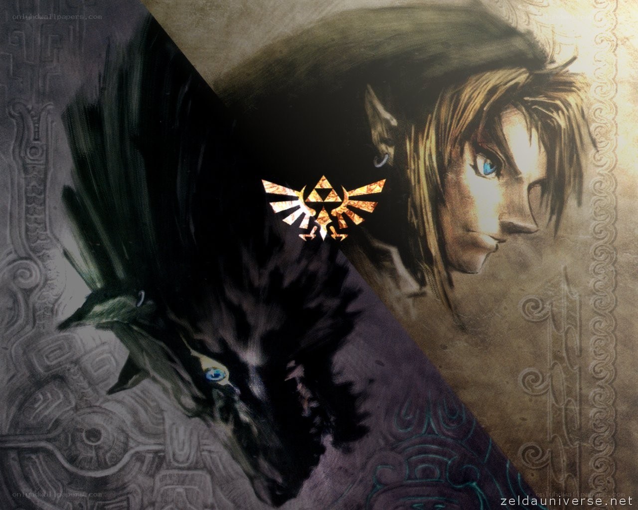 Zelda character and wolf art