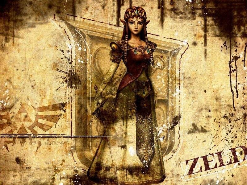 Zelda character art with grunge texture