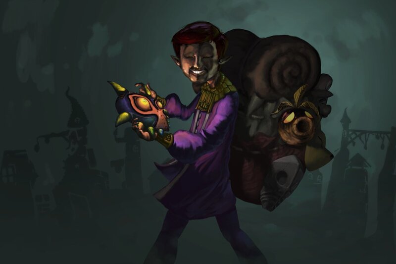 Zelda character with mask