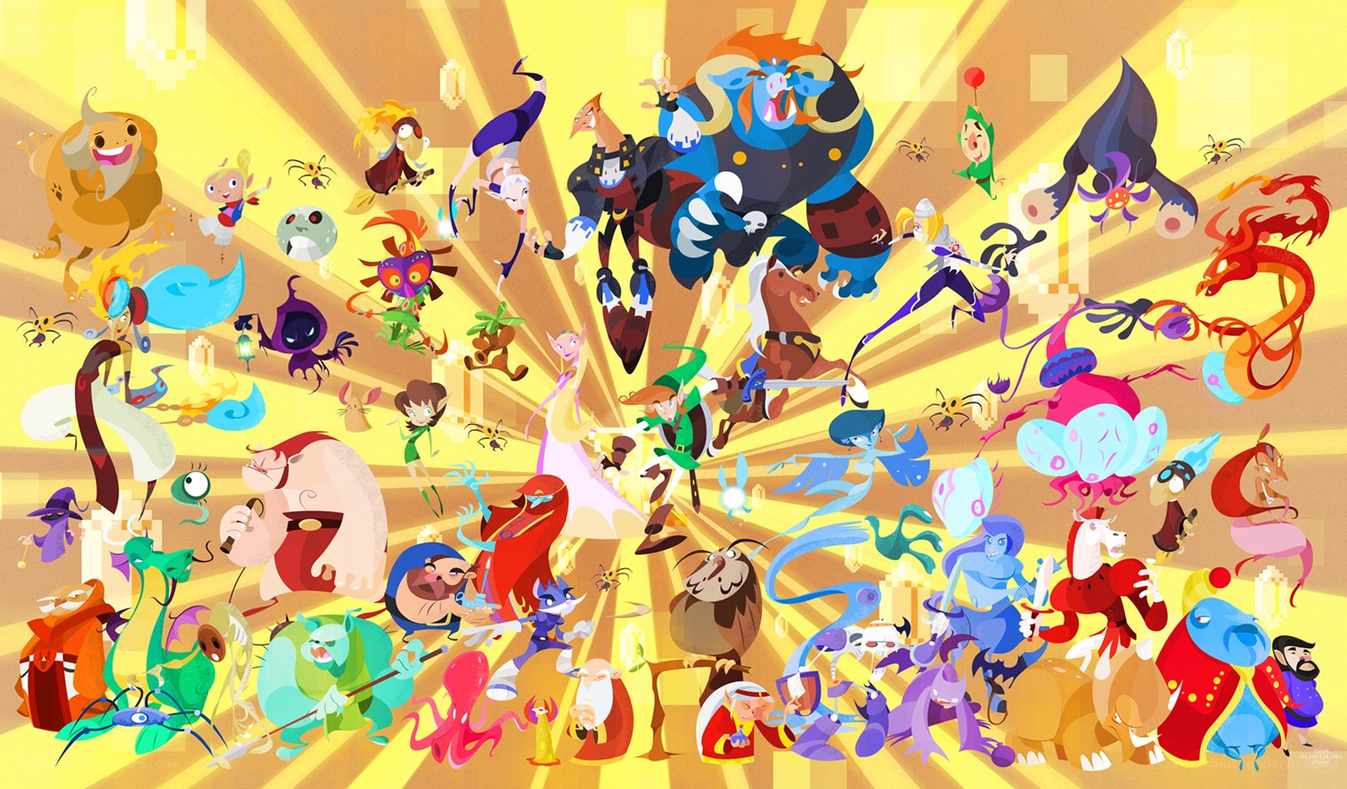 Zelda characters collage