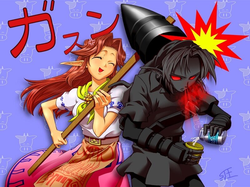 Zelda characters in action