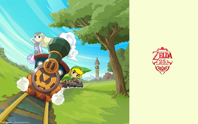 Zelda characters on a train