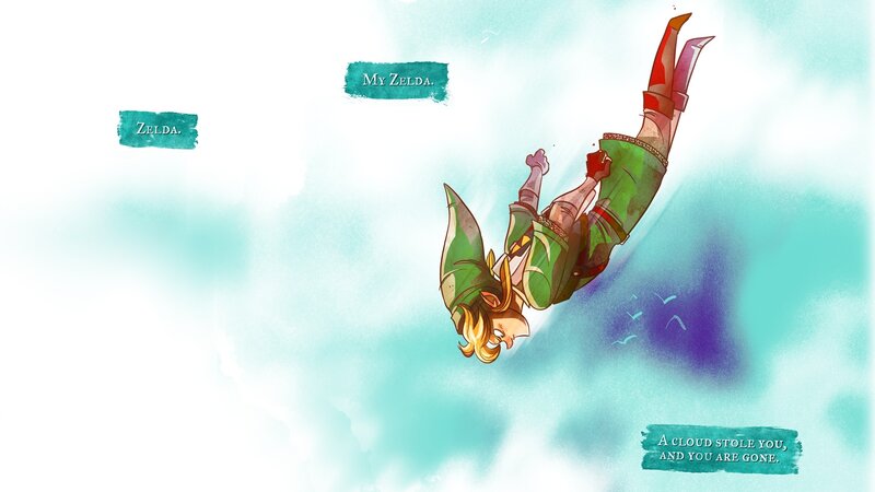 Zelda falling from the sky
