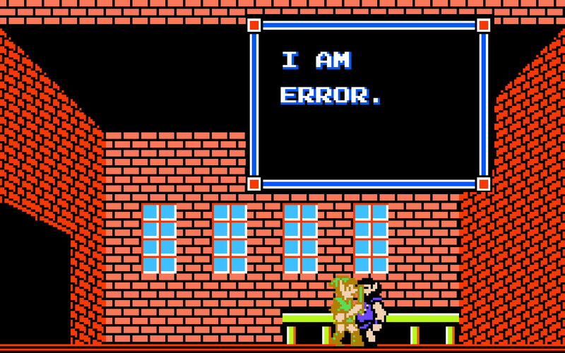 Zelda game error screen