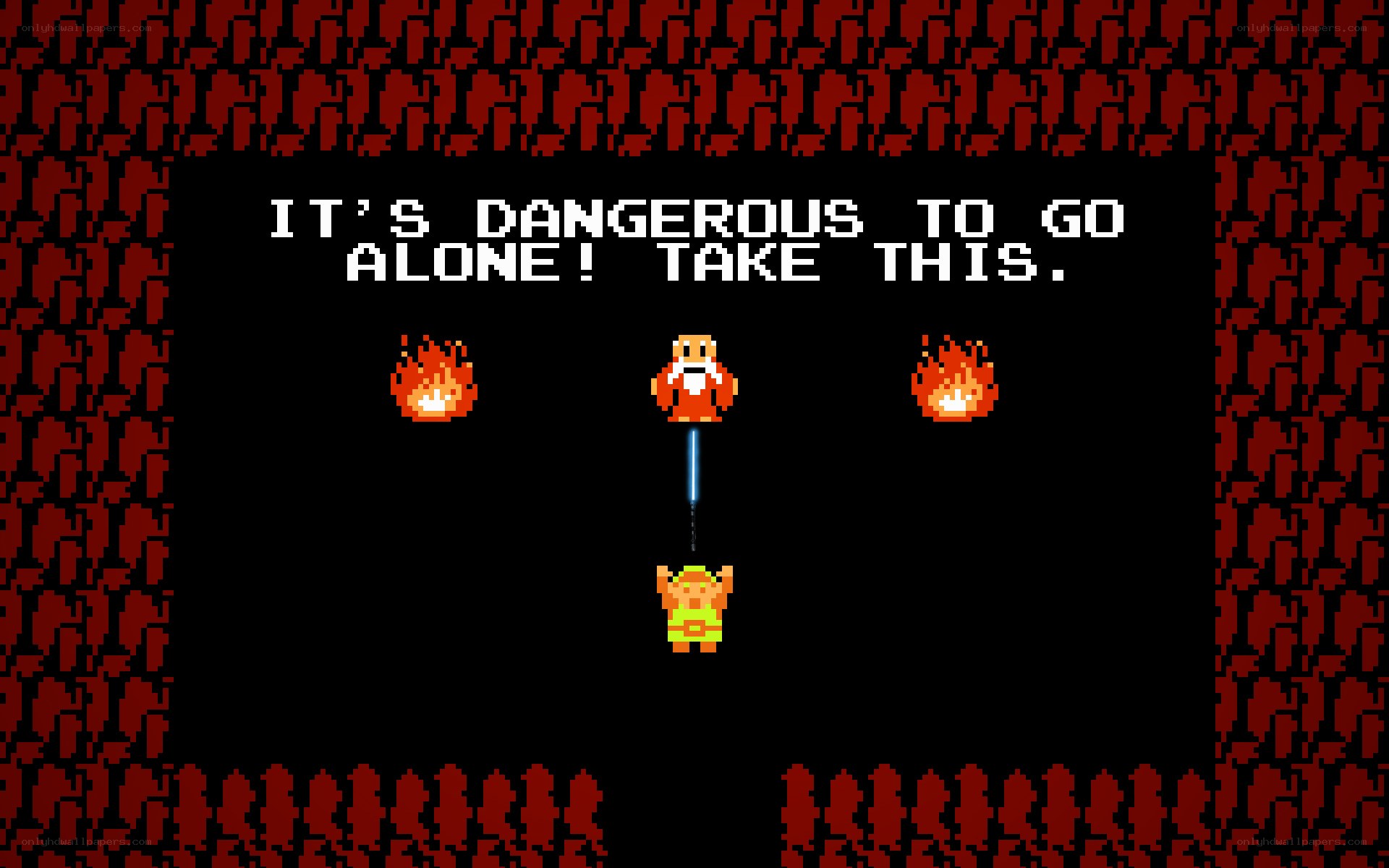 Zelda game scene with text