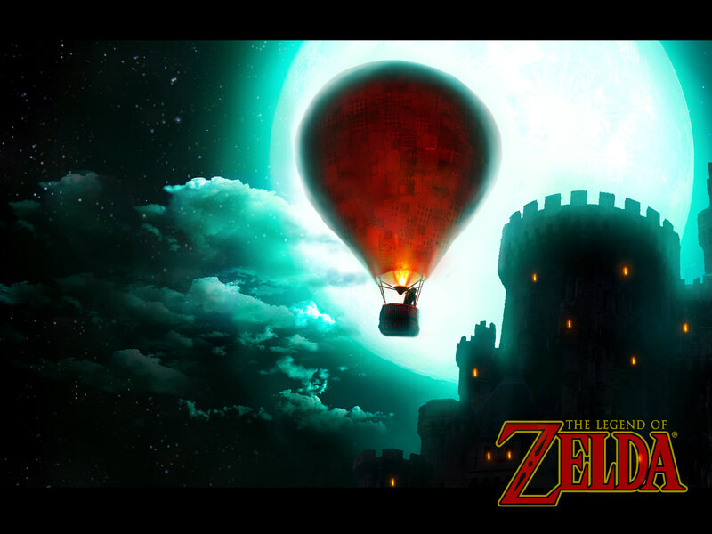 Zelda hot air balloon at night