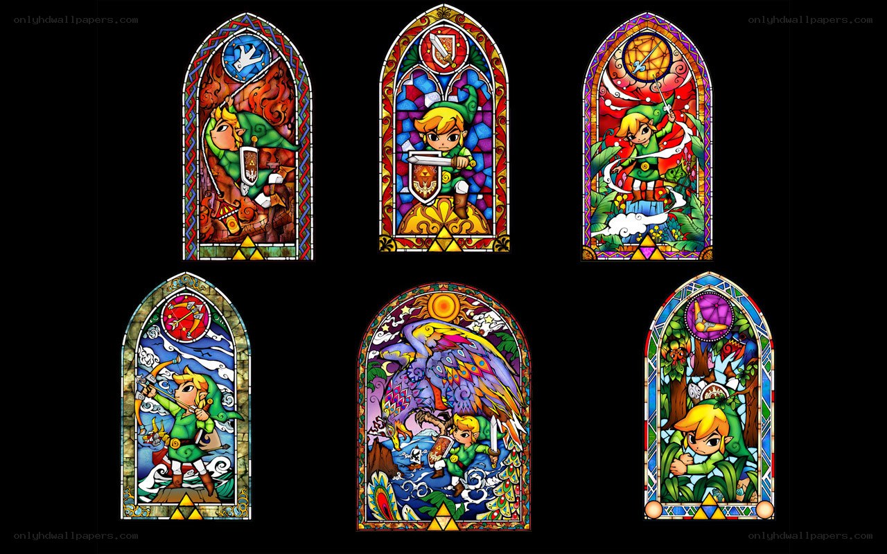 Zelda stained glass windows