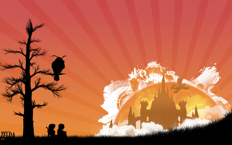 Zelda sunset silhouette
