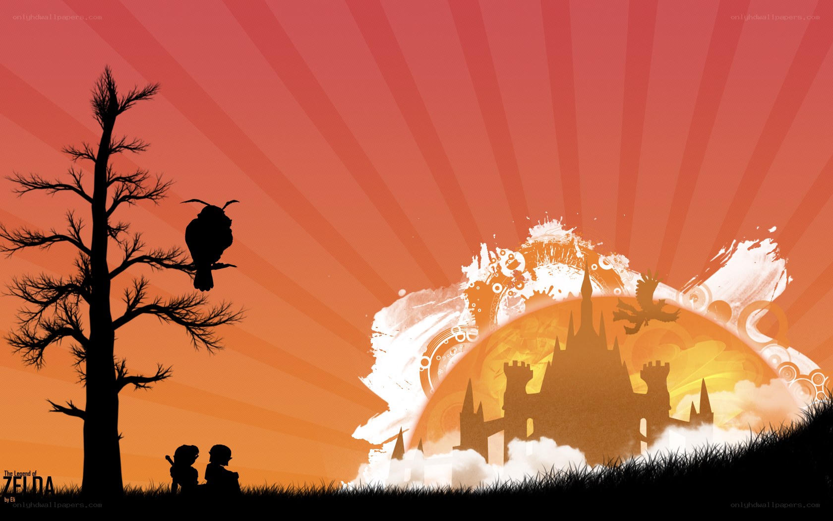 Zelda sunset silhouette