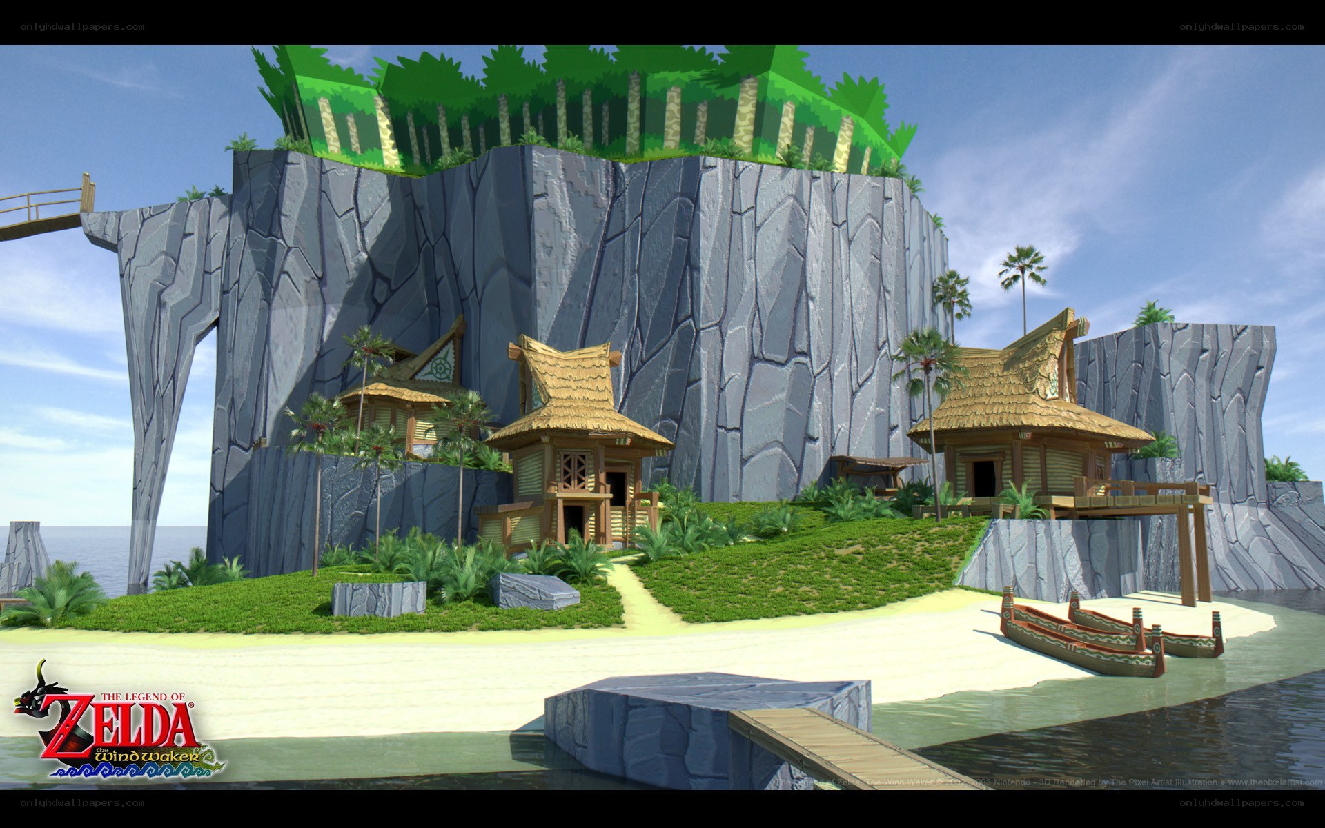 Zelda Wind Waker island scene