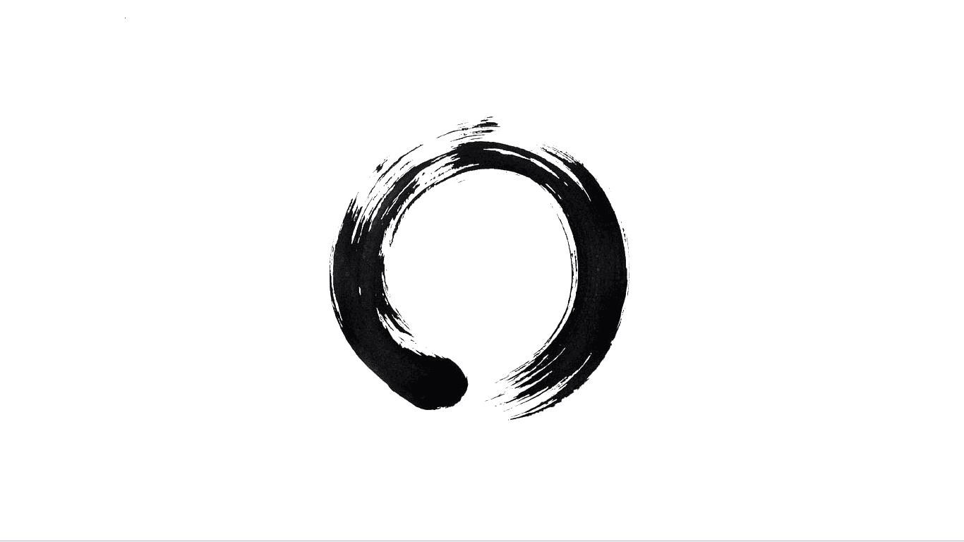 Zen circle brushstroke