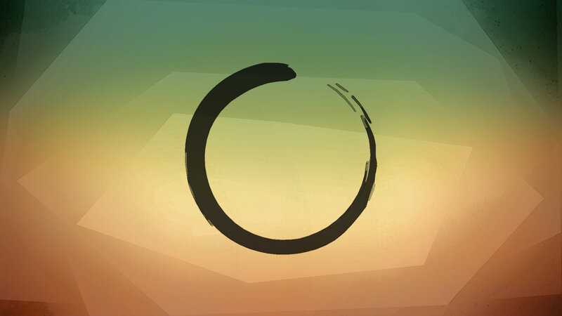 Zen circle on gradient background