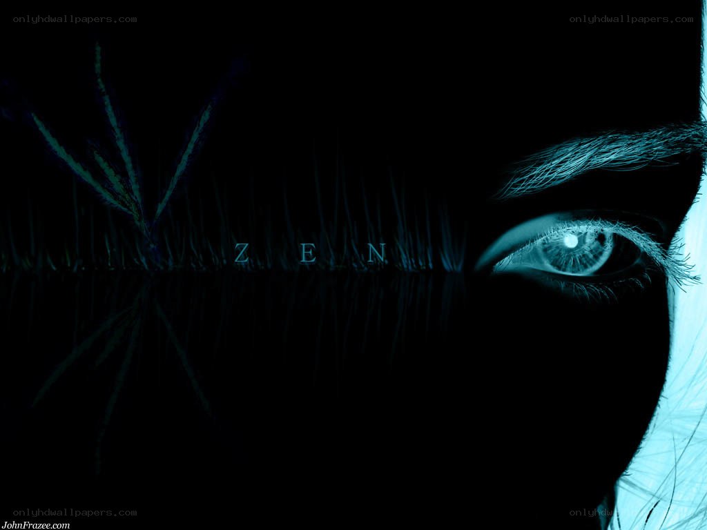 Zen eye in dark silhouette