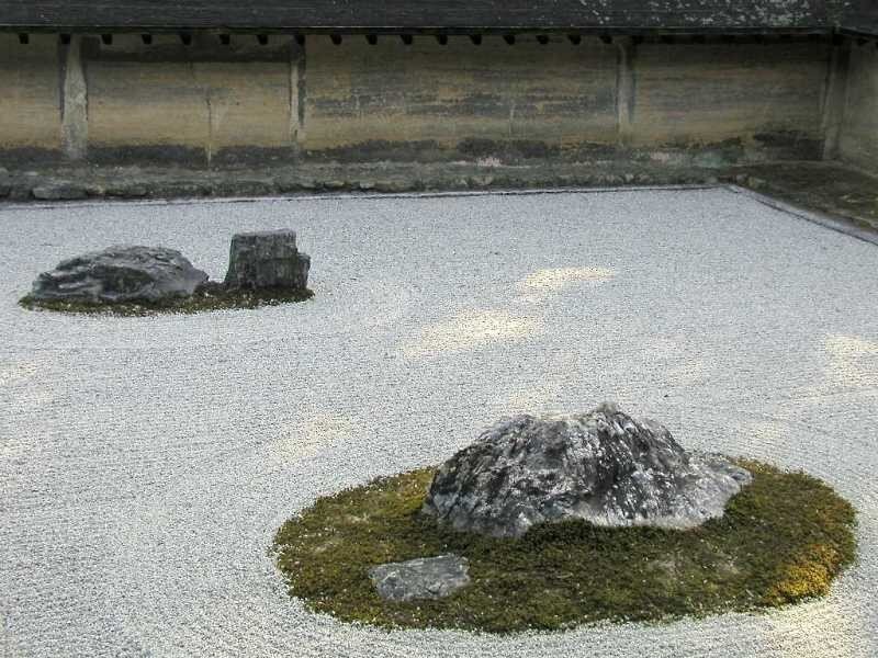 Zen garden with rocks and gravel