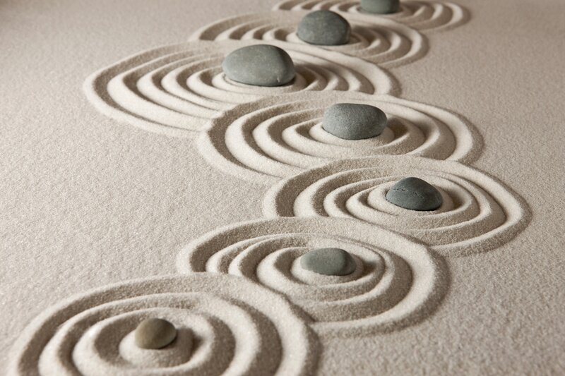Zen Garden with Stones — Beige