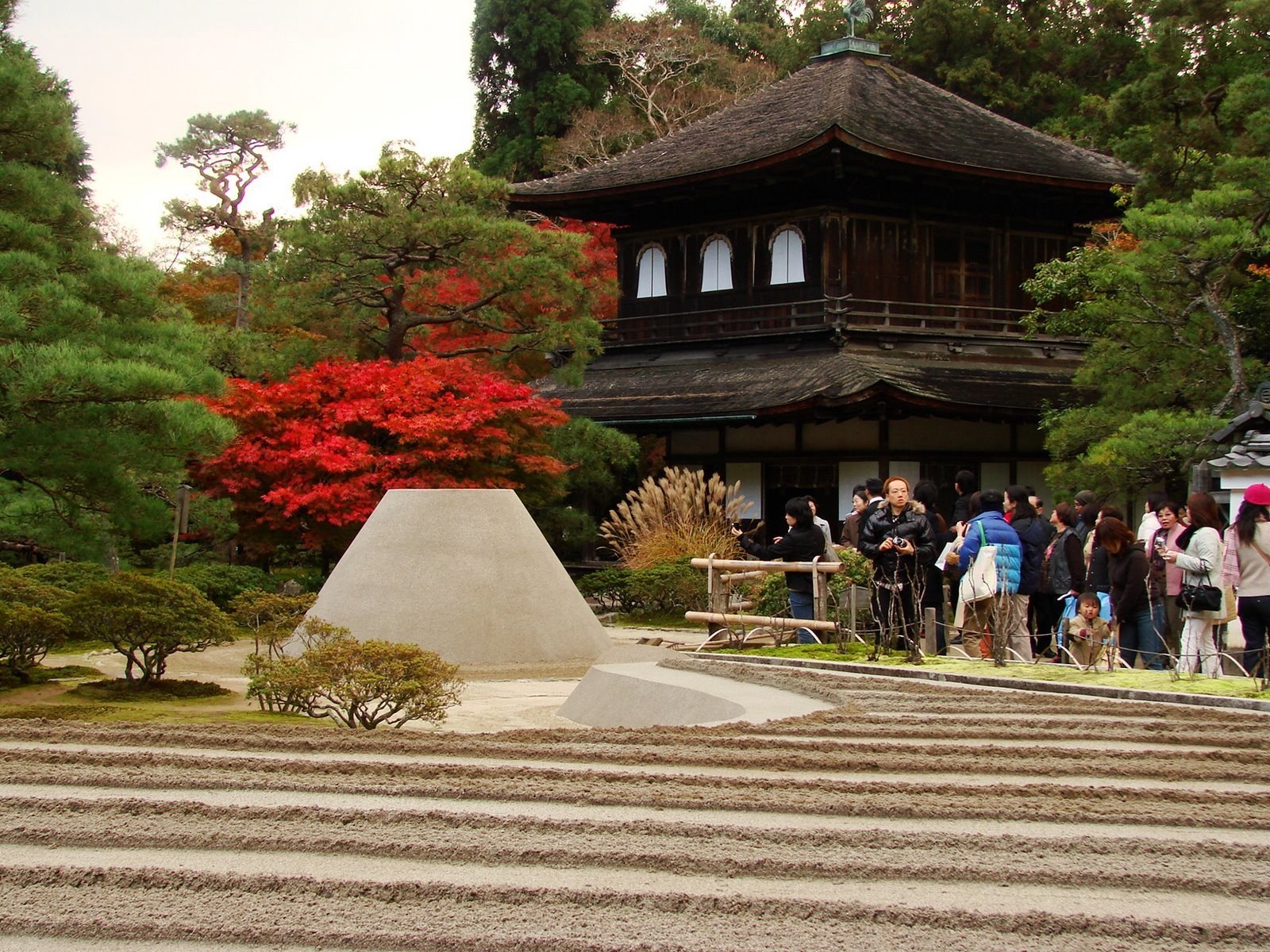 Zen garden with temple