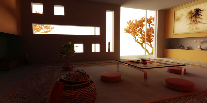 Zen living room interior