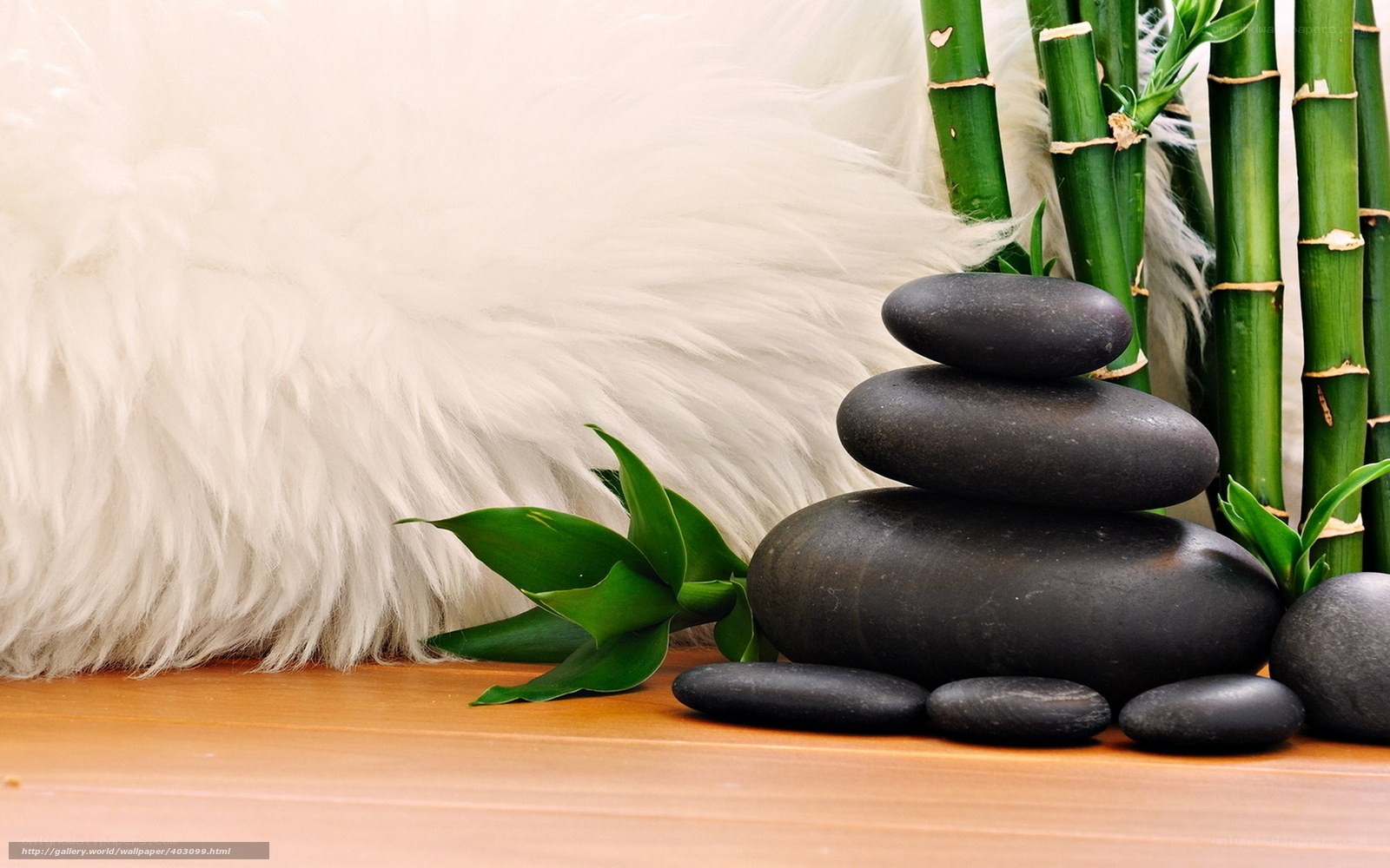 Zen stones and bamboo arrangement
