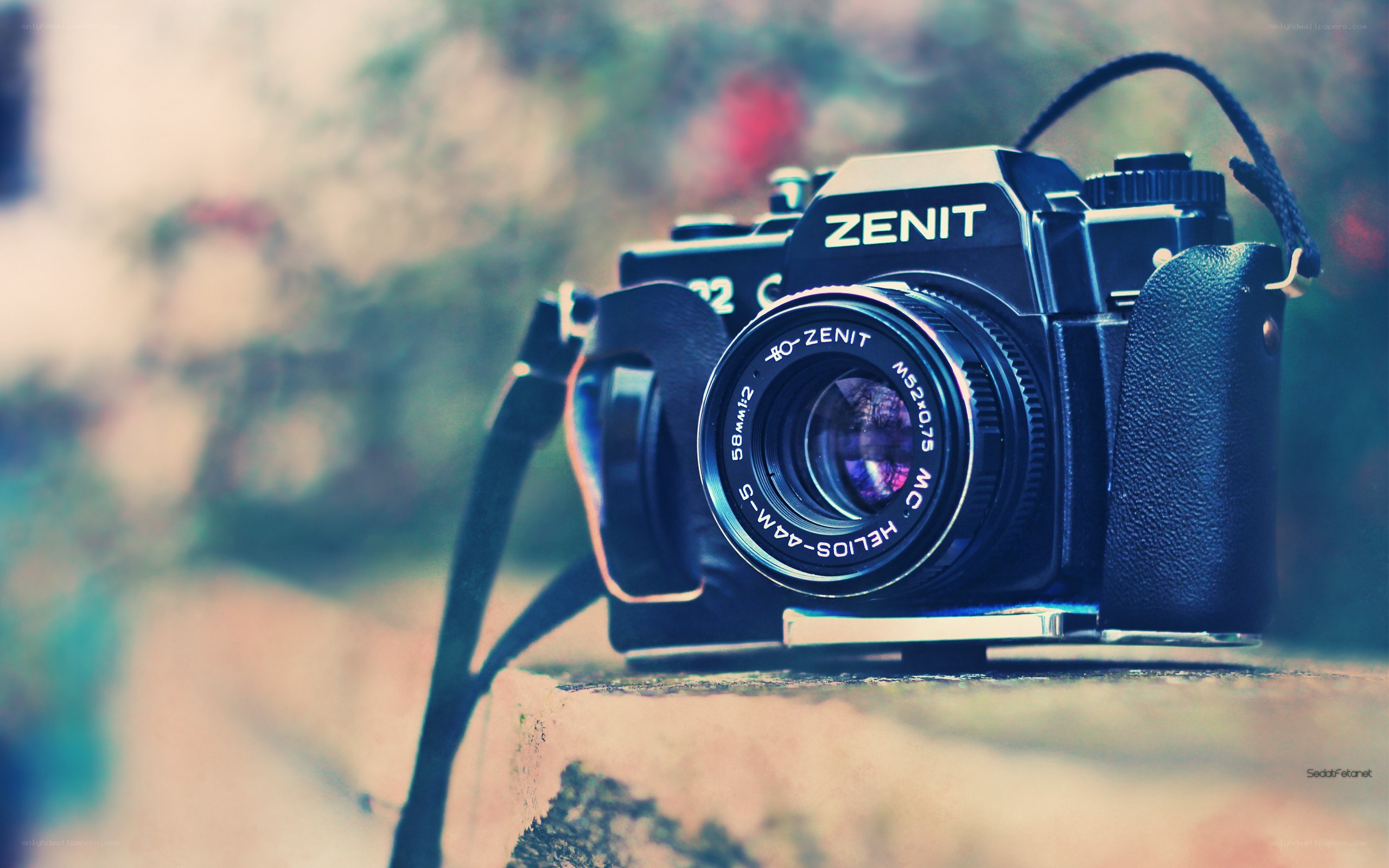 Zenit camera on stone surface