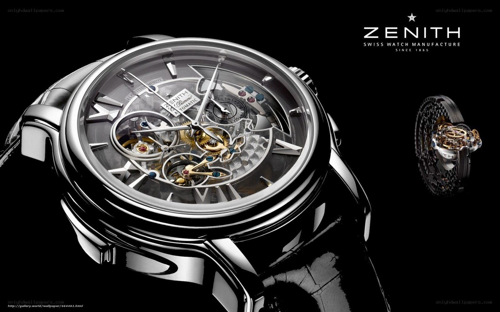 Zenith watch with skeleton dial