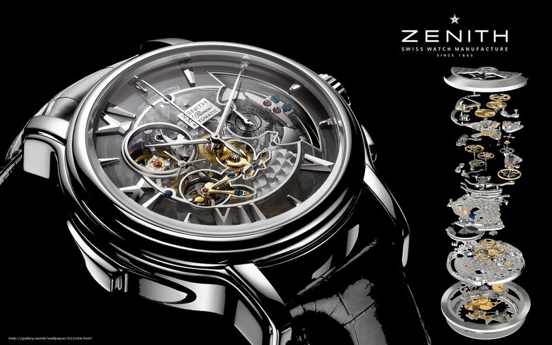 Zenith watch with skeleton movement