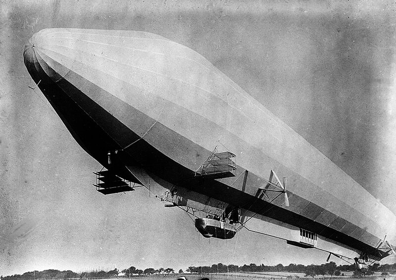Zeppelin airship in flight