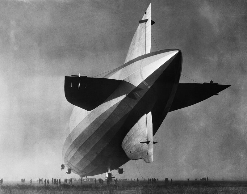 Zeppelin airship on ground