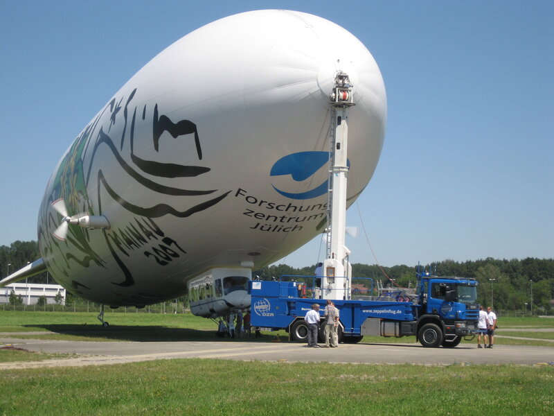 Zeppelin airship on tarmac