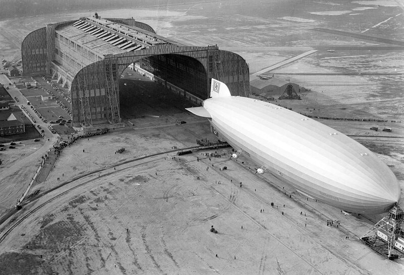 Zeppelin at airship hangar