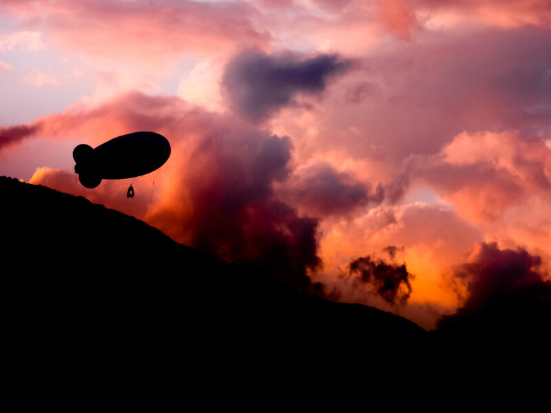 Zeppelin at sunset