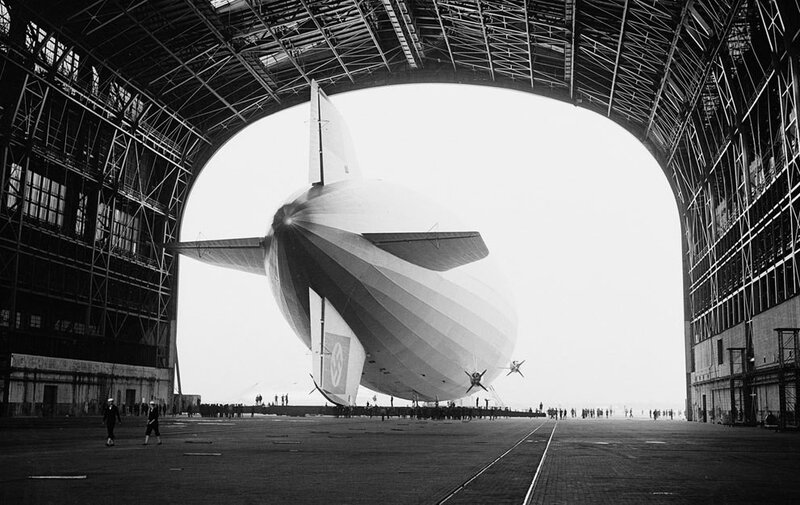 Zeppelin in airship hangar