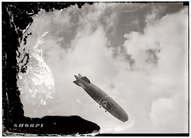 Zeppelin in Cloudy Sky