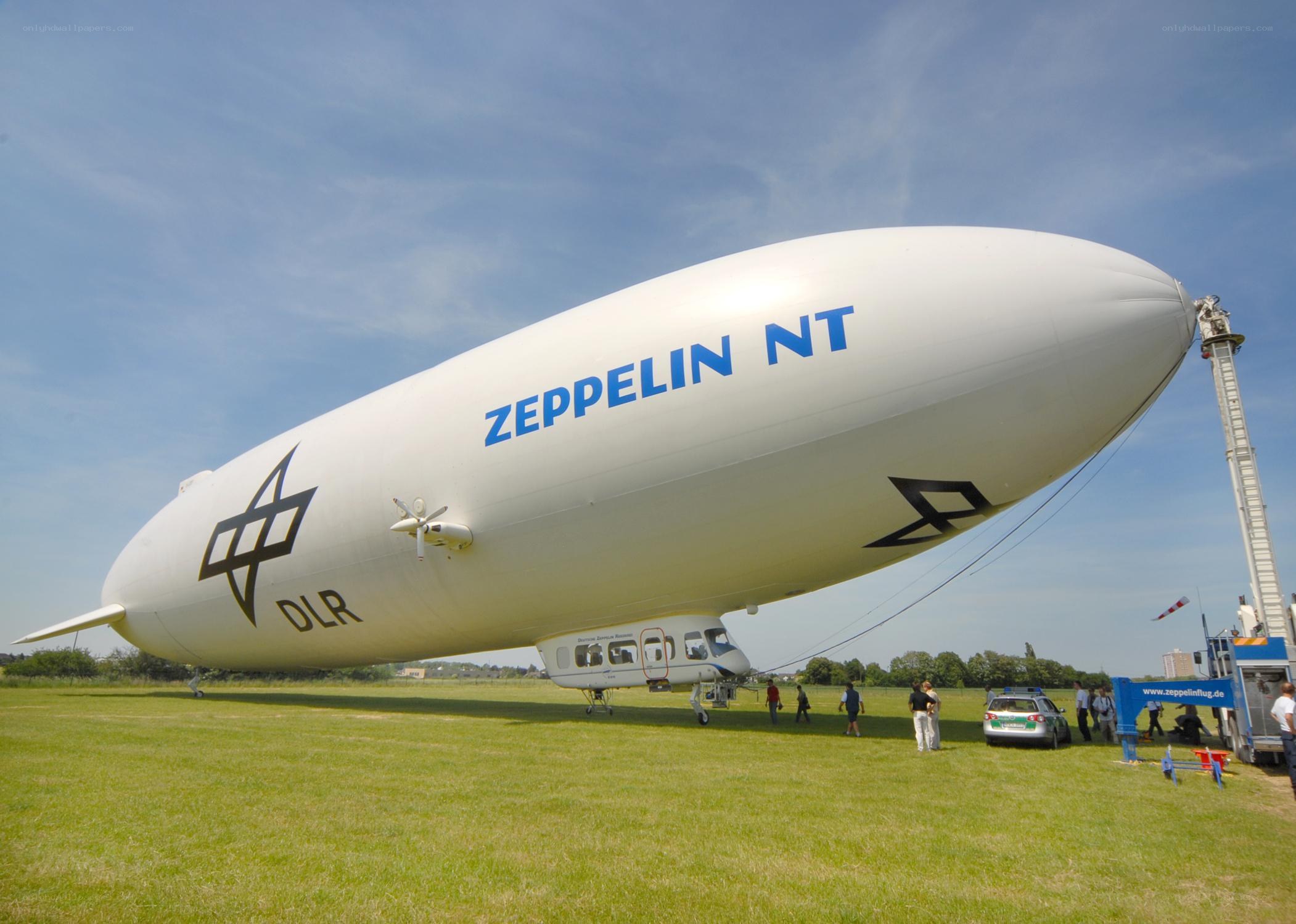 Zeppelin NT airship on grass field