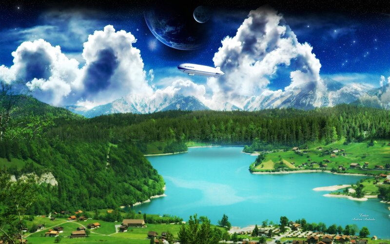 Zeppelin over Lake