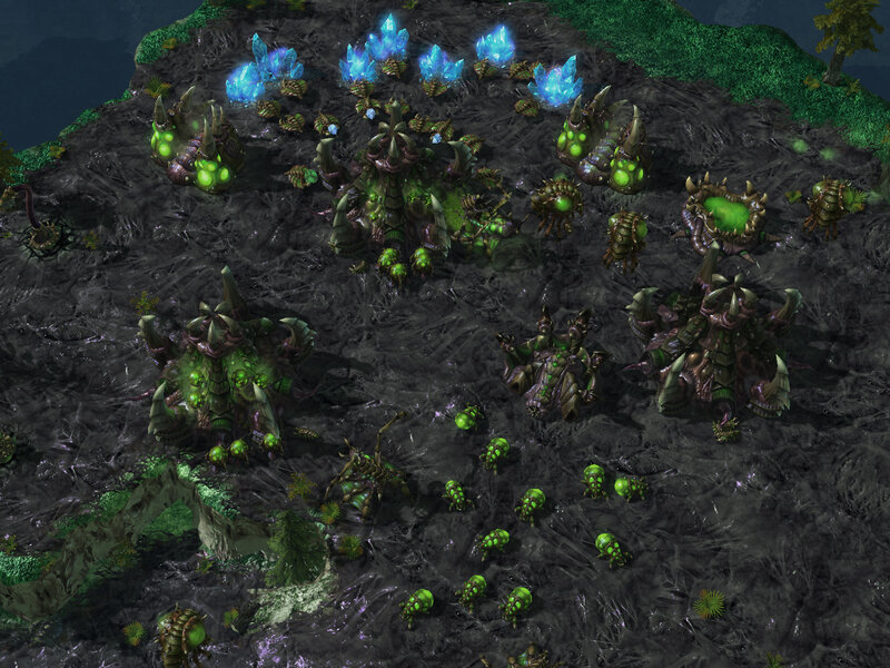 Zerg base in StarCraft