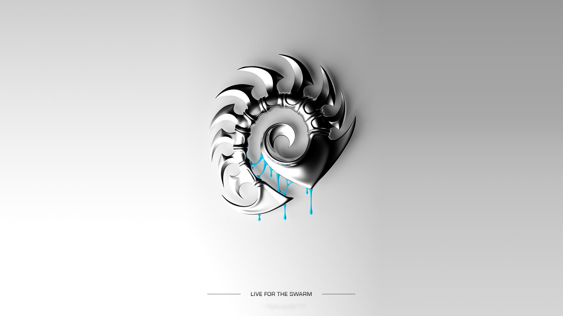Zerg logo with blue liquid