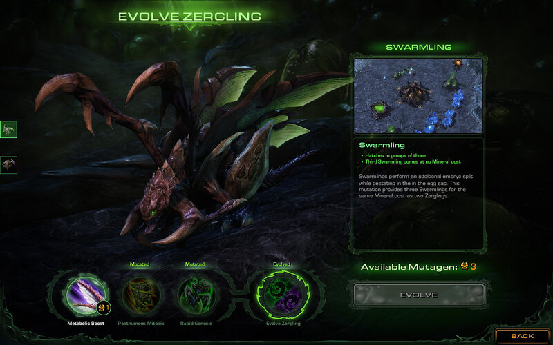 Zergling Evolution Screen — Green