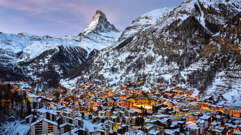Zermatt Village at Dusk