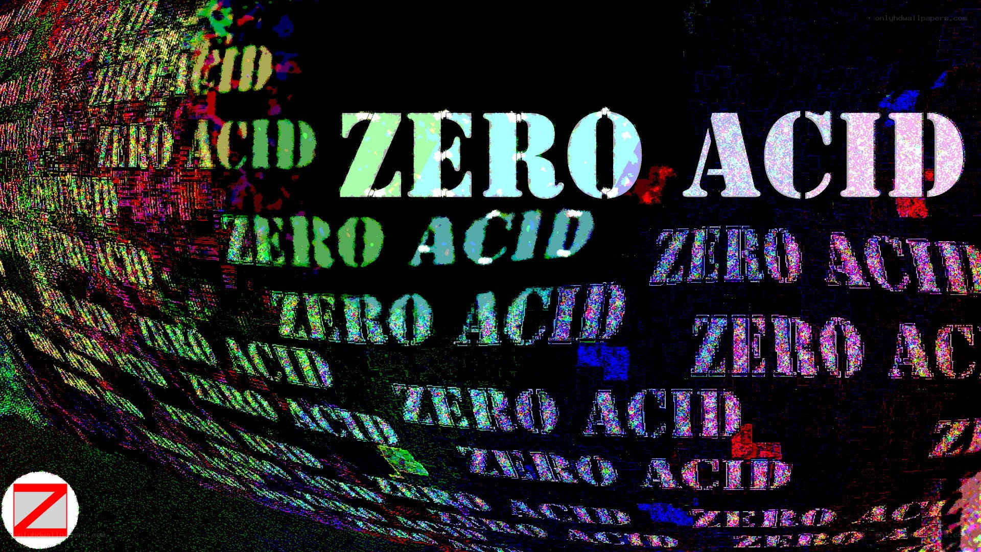 Zero Acid text collage