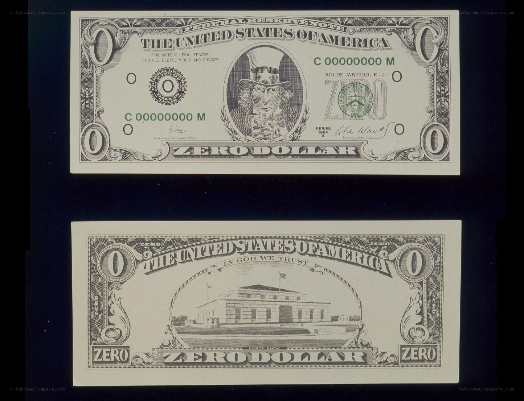 Zero Dollar Bill