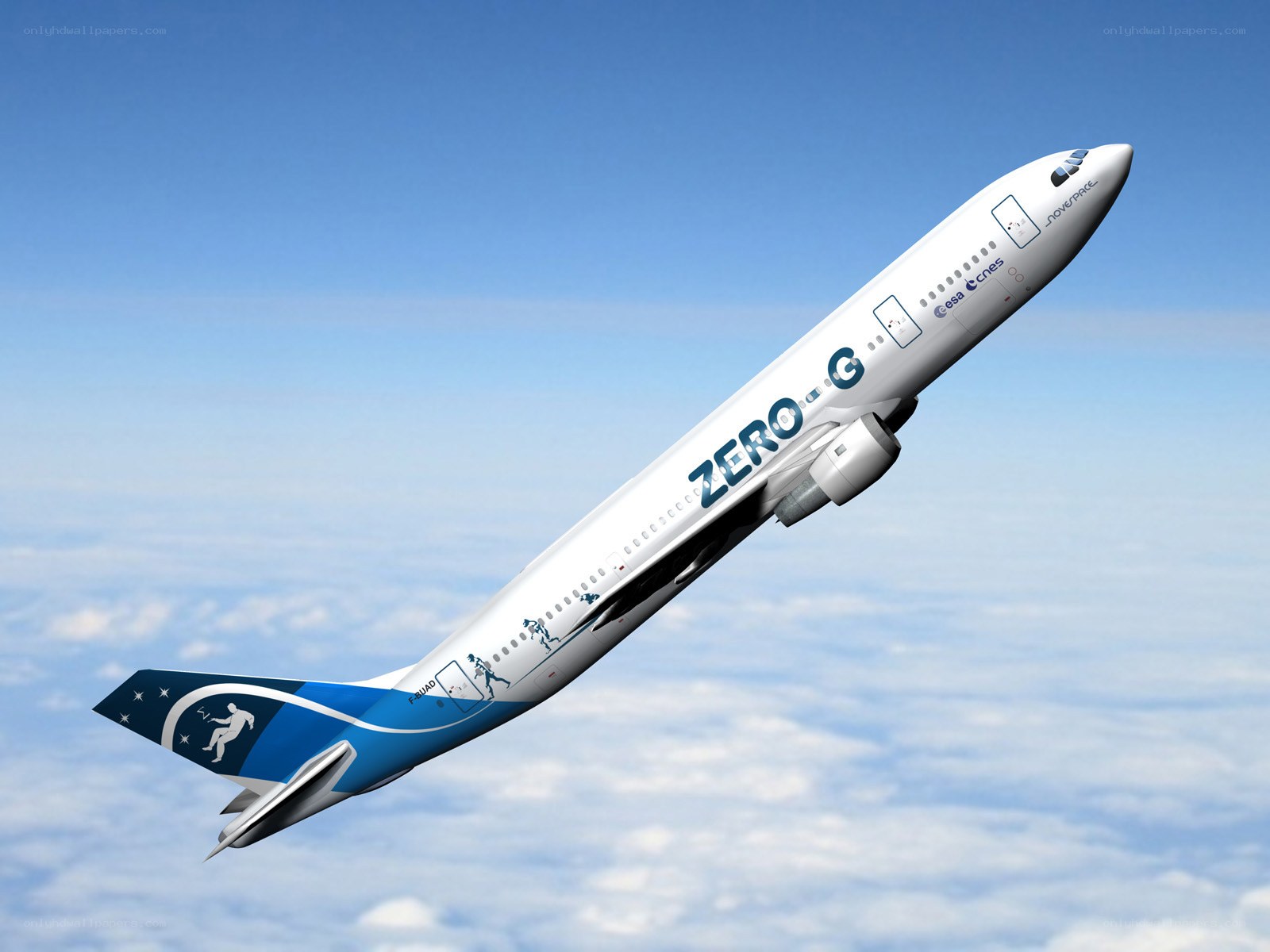 Zero-G airplane in flight