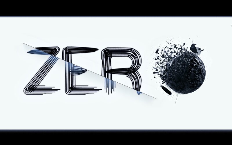 Zero logo with splatter art