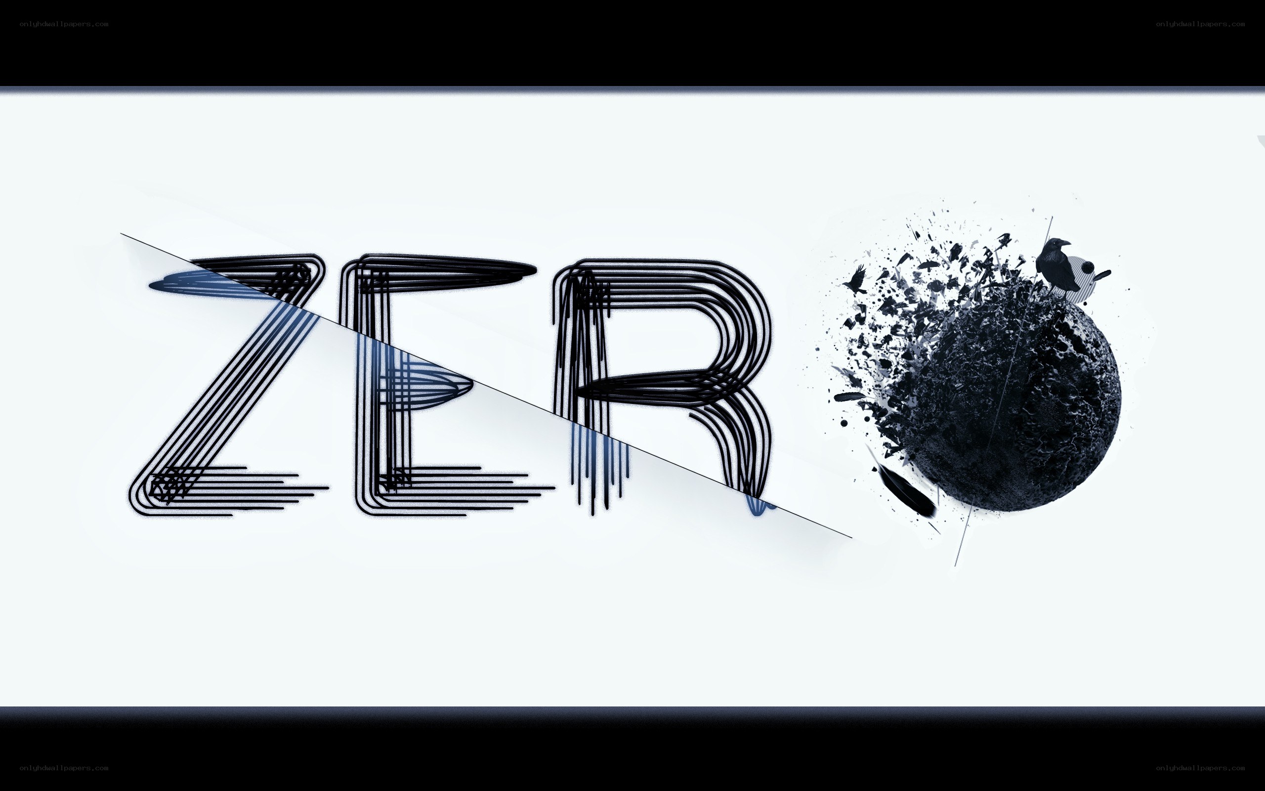 Zero logo with splatter art