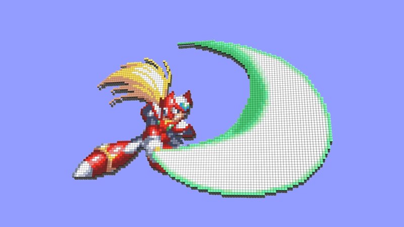 Zero pixel art with crescent
