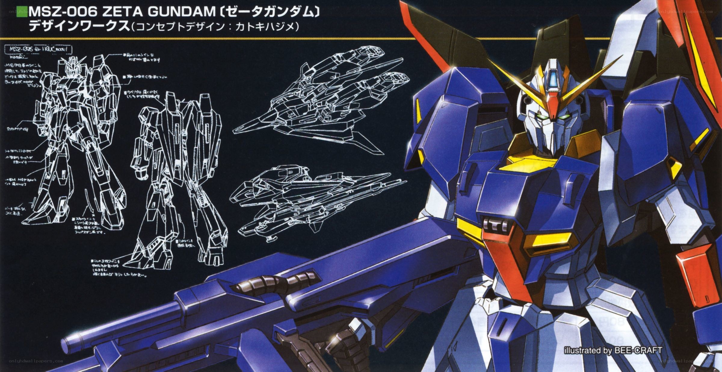 Zeta Gundam design art